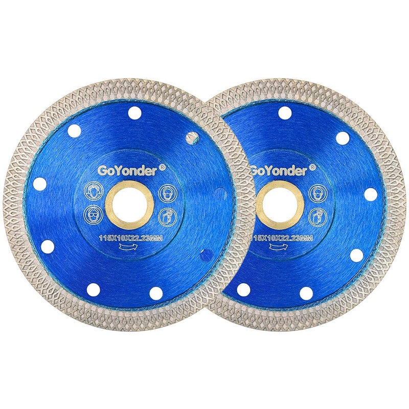 GoYonder 4.5 Inch Super Thin Diamond Saw Blade for Cutting Porcelain Tiles,Granite Marble Ceramics (4.5â€œBlue-2PCS) - Image 1